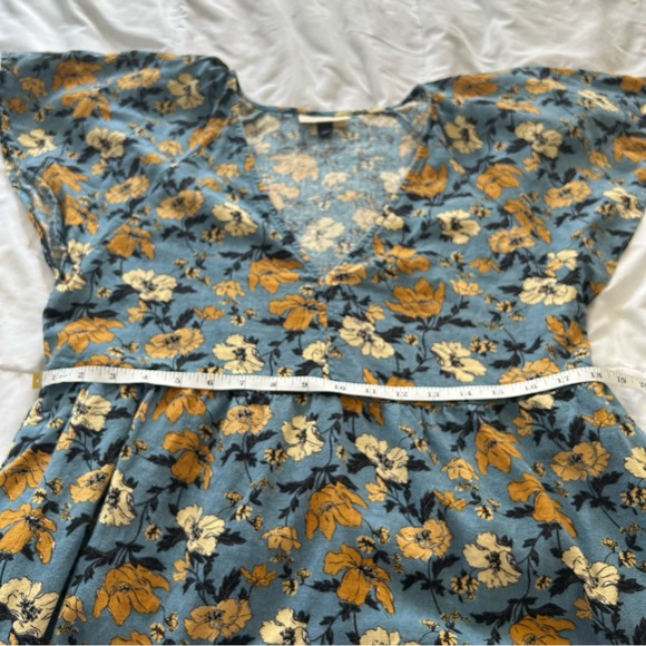 Universal Thread Blue and Yellow Flutter Sleeve Mini Dress - Picture 7 of 9